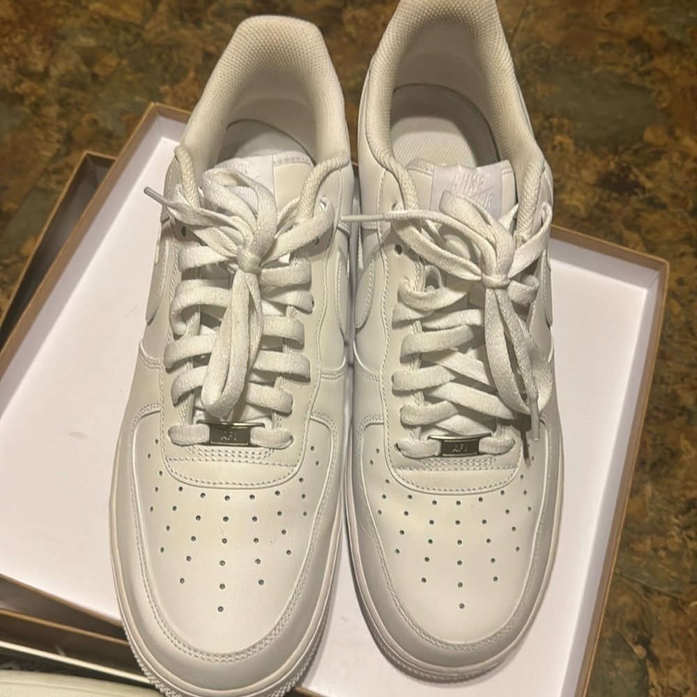 New Nike white air forces ones size 13 worn once